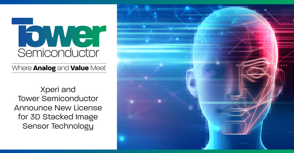 Xperi and Tower Semiconductor Announce New License for 3D Stacked Image Sensor Technology
