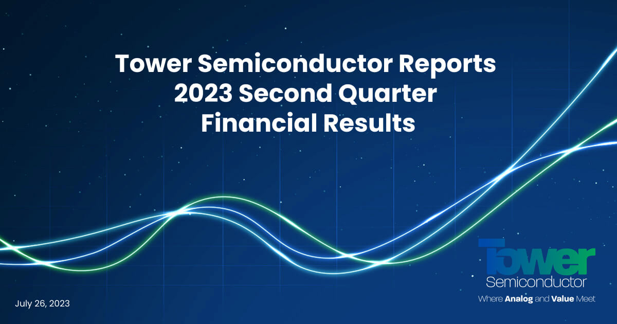 Tower Semiconductor Reports 2023 Second Quarter Financial Results PR