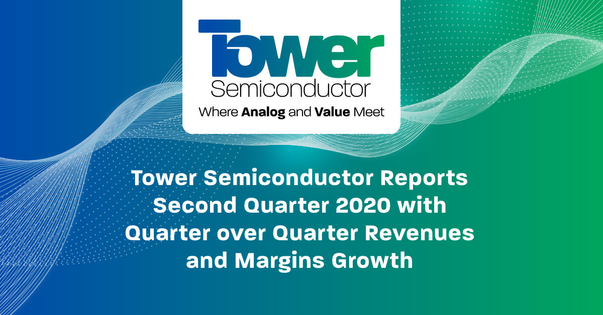 Tower Semiconductor Reports Second Quarter 2020 with Quarter over Quarter Revenues and Margins Growth
