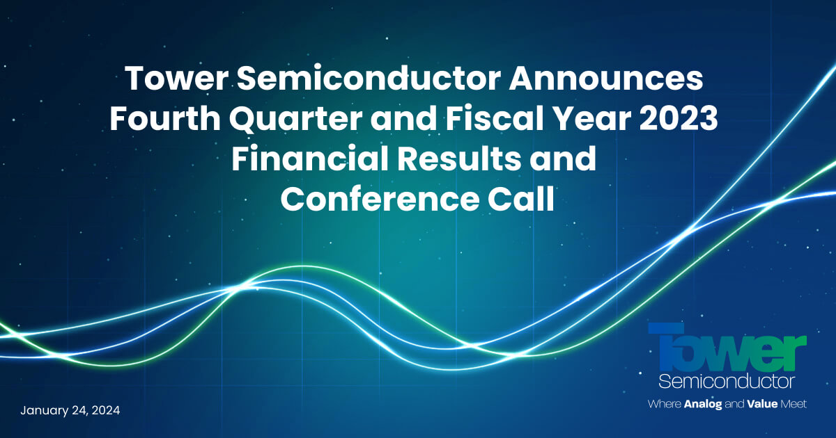 Tower Semiconductor Announces Fourth Quarter and Fiscal Year 2023 Financial Results and Conference Call