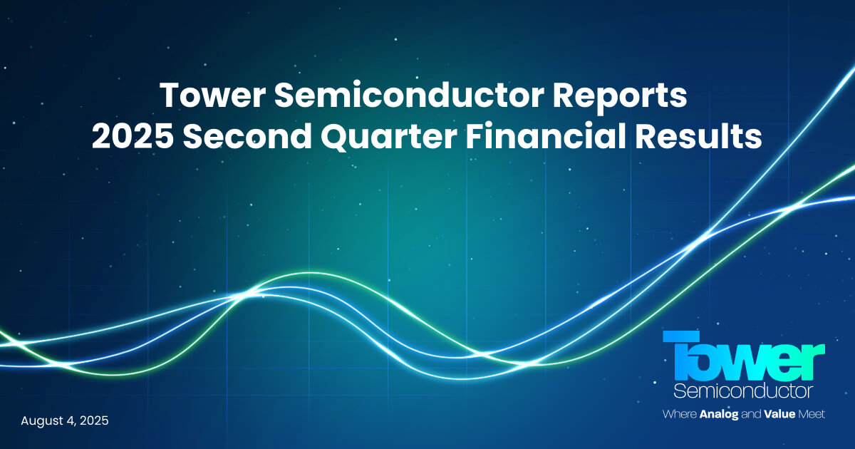 Tower Semiconductor Reports 2025 Second Quarter Financial Results
